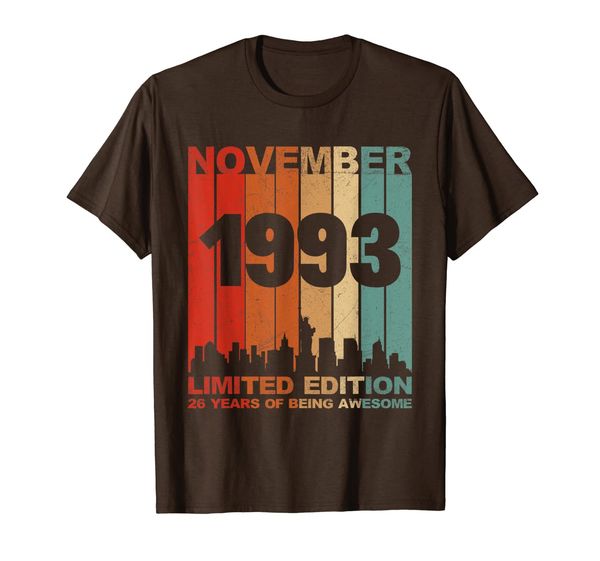 

awesome november 1993 26th birthday 26 years old shirt gift, White;black