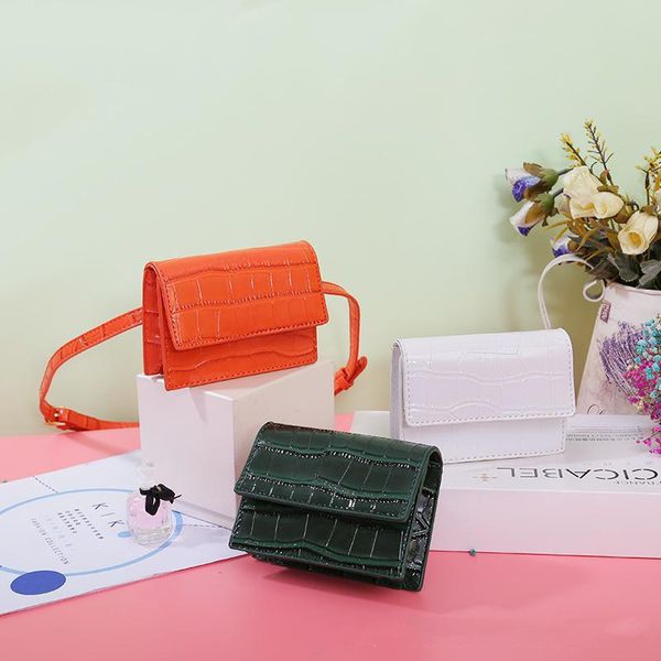 

waist bags 2021 brand women mini bag trendy faux leather crocodile pattern fanny pack with detachable belt female purse