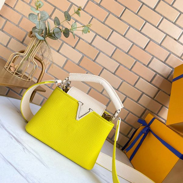 

bags totes 5a designer women's tote luxury original capucines litchi taurillon leather color matching combination handbag