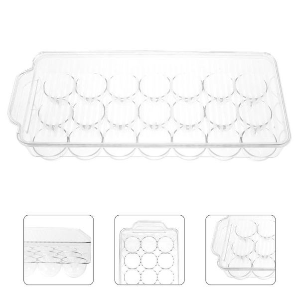 

storage bottles & jars 1pc refrigerator egg tray box container (transparent)
