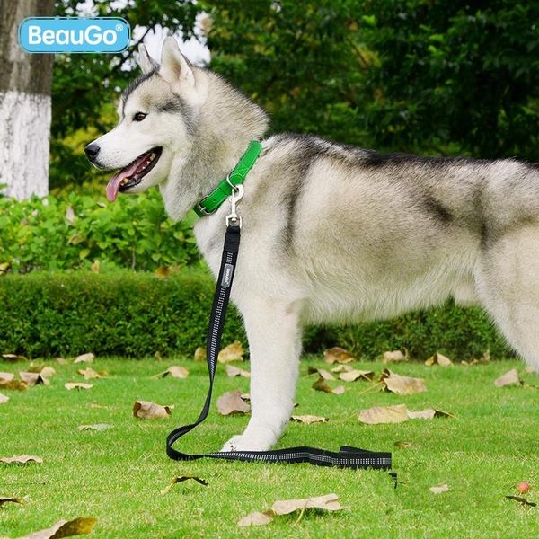 

dog collars & leashes brand quality soft nylon belt traction rope in large pets chain flat walking net training pet collar dogs