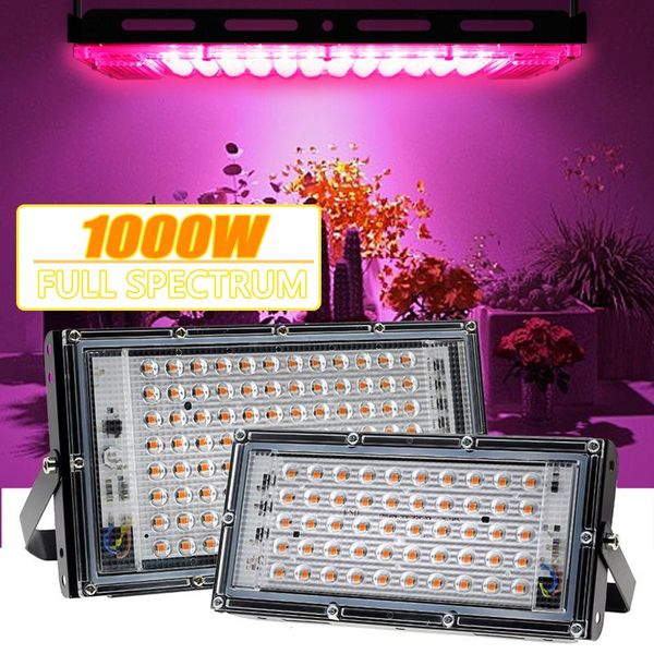 

grow lights 500w 1000w led light full spectrum indoor plants veg flower flood waterproof greenhouse hydroponic growth lighting
