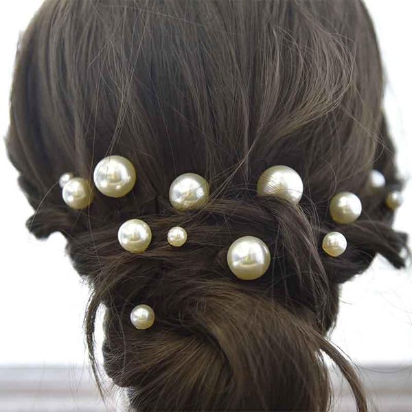 

hair clips & barrettes forseven simple pearls u shaped hairpins barrette bobby pin sticks women bride wedding coiled styling jewellry 18pcs, Golden;silver