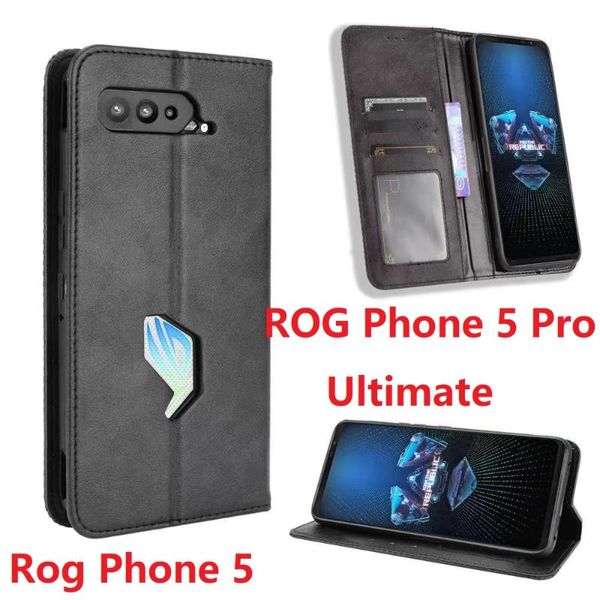 

cell phone pouches wallet pu leather cases for asus rog 5 pro case magnetic book stand flip card protective ultimate cover