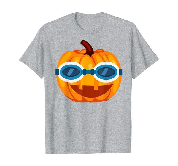 

swimming pumpkin with goggles | cute love pumpkin gift t-shirt, White;black