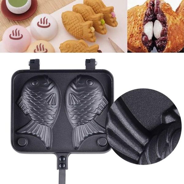 

non-stickfish shaped waffle pan maker buscuit cake bake bakeware home kitchen diy dessert cooking plate mini baking moulds