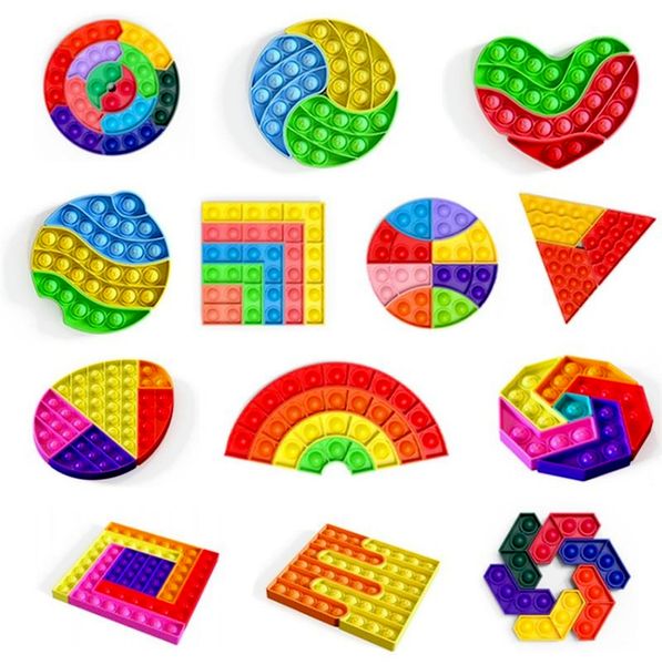

push bubble fidget toys jigsaw puzzles for children anti-stress sensory autism needs stress reliever silicone toy kids adults 496