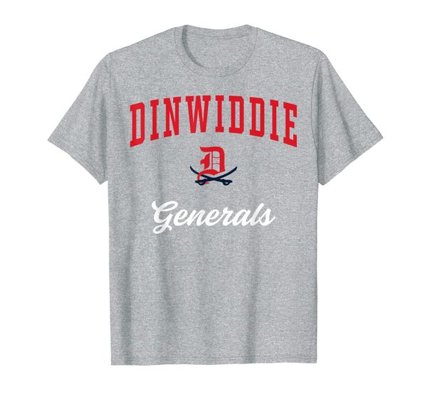 

dinwiddie high school generals t-shirt c3, White;black