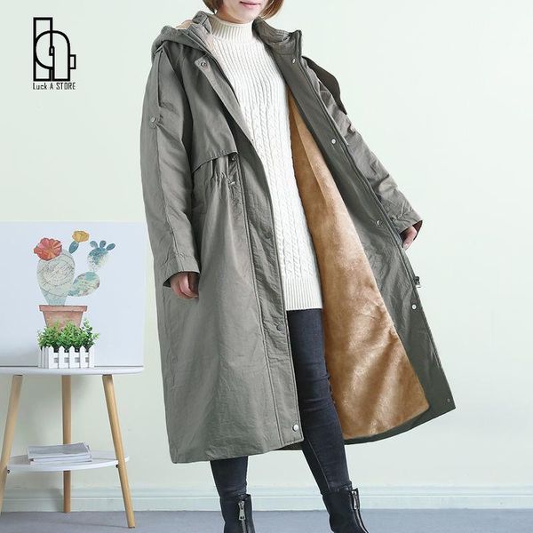 

women's down & parkas winter jacket women velvet padded long coat korean hooded womens jackets abrigos mujer invierno, Black