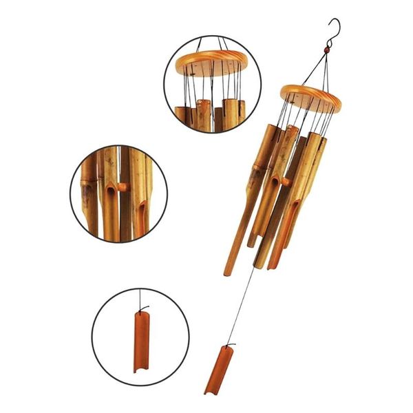 

decorative objects & figurines natural bamboo tube multi tubes wind chimes for outside decoration tuned elegant decor soothing melodic deep