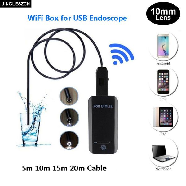 

cameras jingleszcn wifi endoscope usb camera 10mm lens 5m 10m 15m 20m inspection borescope waterproof snake android pc