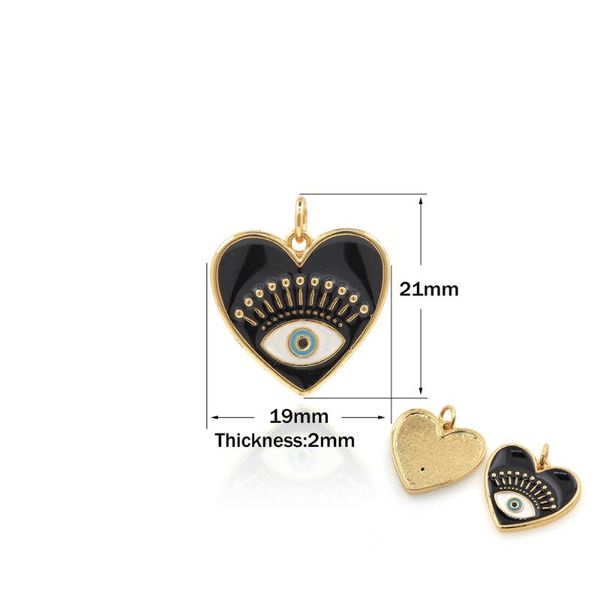 

charms love evil eye pendant necklace women's girl enamel turkey jewelry diy making supplies amulet, Bronze;silver