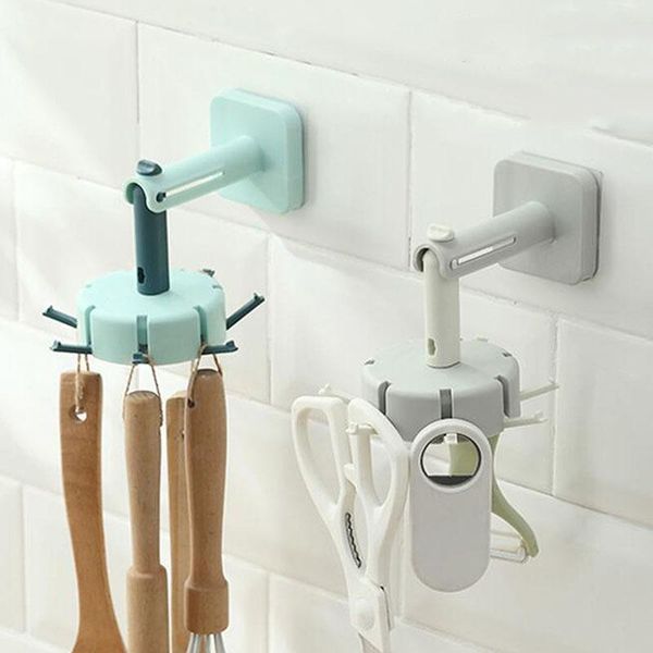 

hooks & rails multifunctional rotating hook punch kitchen strong viscose home wall hanging creative sticky for bathroom