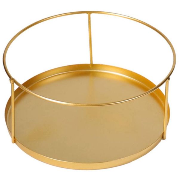 

dishes & plates round single-layer iron tray fruit girl deskcosmetic storage box metal jewelry