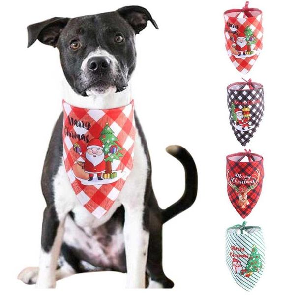 

dog apparel bandana christmas pet costume stylish santa scarf bibs kerchief #2o04