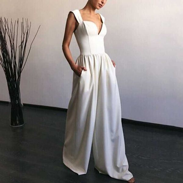 

luxury party evening dress 2021 v-neck sling backls slim fit white straight casual pants, Black