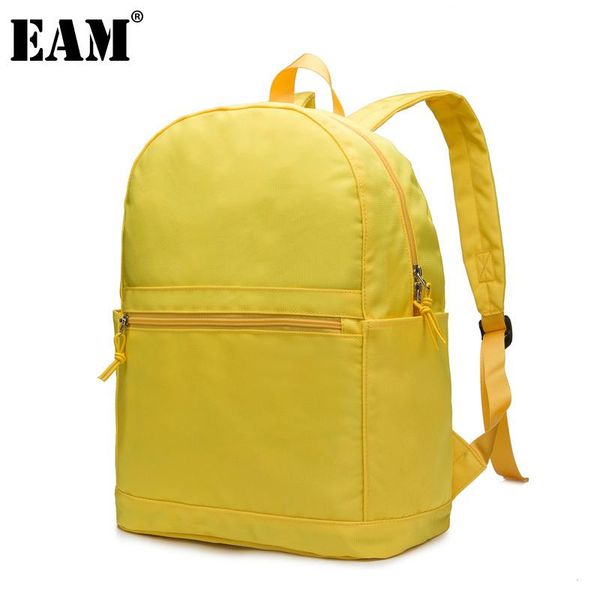 

backpack [eam] women spring solid simple travel bag large capacity canvas personality all-match fashion tide 2021 18a1902