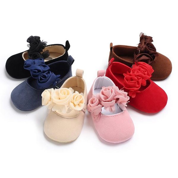 

baby girl shoes princess flowers solid casual toddlers born infants anti-slip soft sole pink first walkers 0-18m