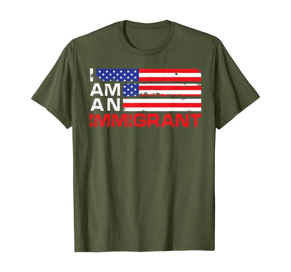 

i am an immigrant america usa t-shirt, White;black