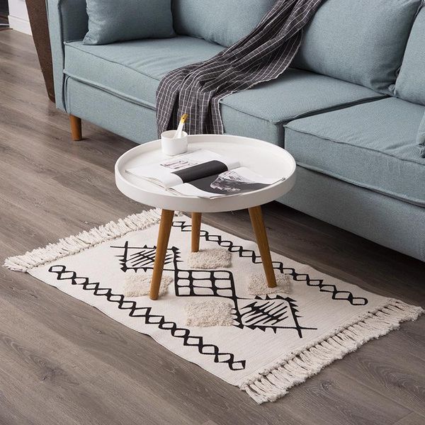 

glaze 60x90 ethnic style plain tufted tassel floor mat printed rug fabric home bedside carpet prayer entrance hall door pad carpets