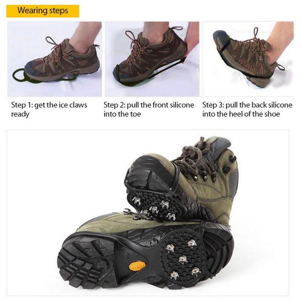

cords, slings and webbing antiskid shoe cover snow land five teeth country nail children ski road anti falling ice grab chain equipment