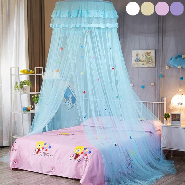 

dome hanging mosquito net round foldable bed netting diy canopy with hook kids baby bedding lace girls room decor d30