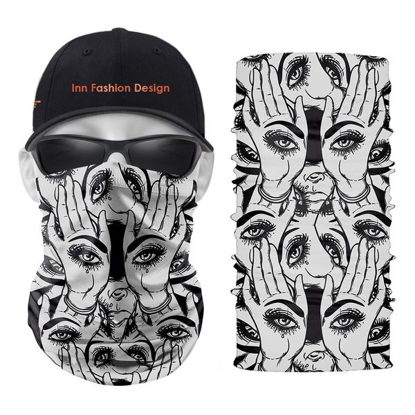 

skull bones pattern printed magic scarf 5 pieces per package comfortable fashion riding sunscreen seamless wweat absorption high elasticity, Blue;gray