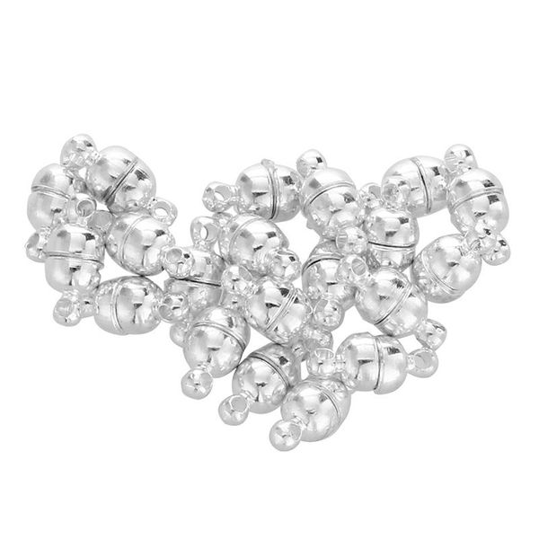 

metal painting 20 silver plated magnetic clasp bead findings 0.43x0.2"
