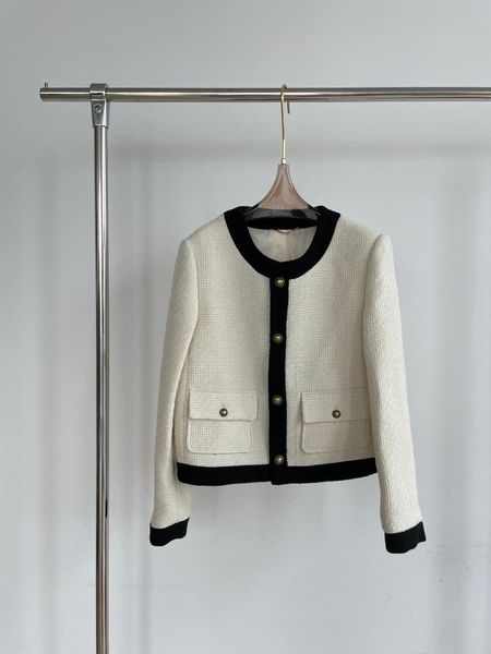 

women's jackets 2021 autumn women wool patchwork tweed jacket female white chic coat outerwear ddxgz2 10.10, Black;brown
