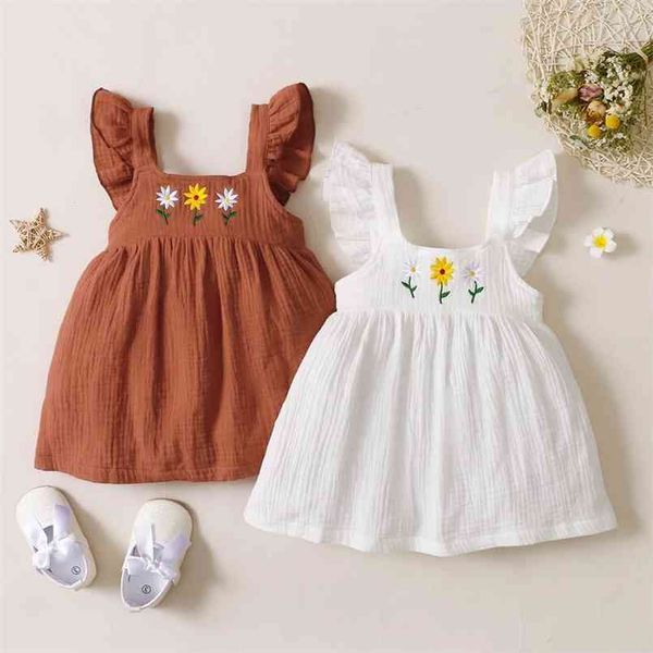 

1pcs baby girl sleeveless ruffled floral print 210528, Red;yellow