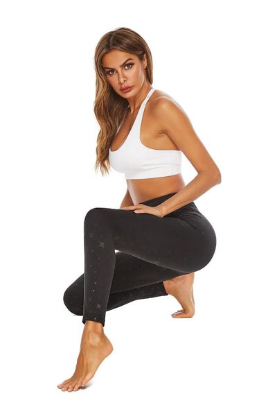 

yoga outfit spring and summer seamless napped printed pants ninth women