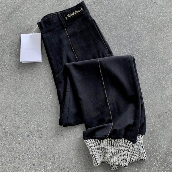 

men's pants we11done men women 1:1 embroidered welldone track trousers, Black