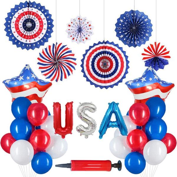 

party decoration american independence day decorations star balloons banners set usa 74th anniversary home supplies