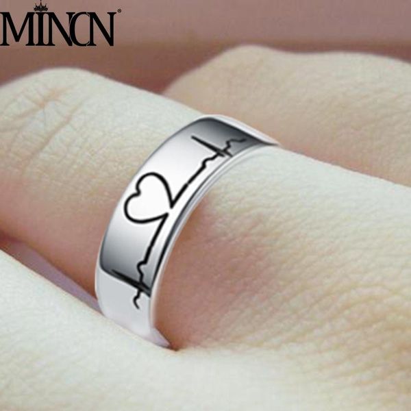 

wedding rings 2021fashion couple models titanium steel ring silver color heart shaped for woman love finger friend, Slivery;golden