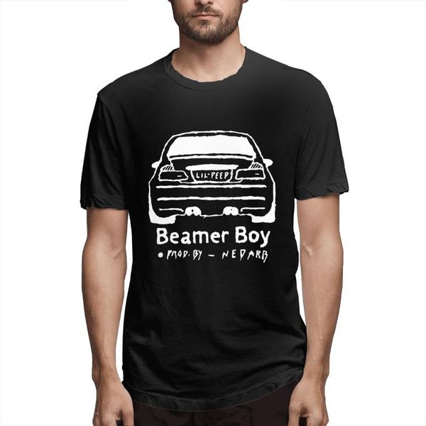 

men's t-shirts goth lil peep beamer boy car men casual tee shirt short sleeve round neck t-shirt cotton unique clothes, White;black