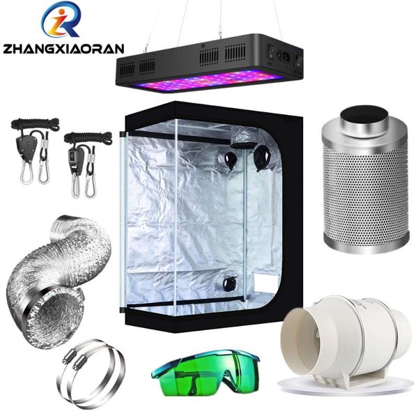 

grow lights led light full spectrum tent 4/5/6 inch fan activated carbon filter set for indoor flower greenhouse plants lamp.