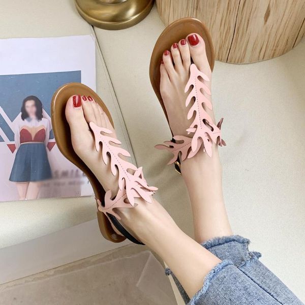 

summer flat sandals for women buckle strap beach open toe 2021 breathable fashion shoes chaussures femme #h3, Black