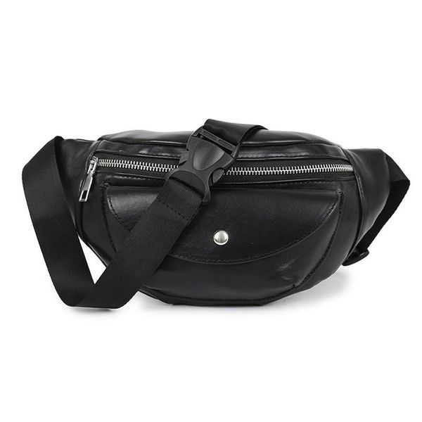 

women's chest bag waist pack luxury leather black color fashion quality bags
