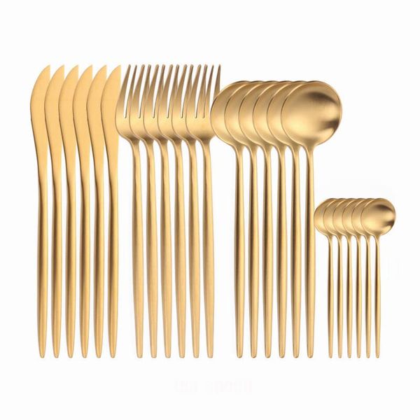 

dinnerware sets gold tableware forks knives spoons cutlery dinner set stainless steel golden flatware fork
