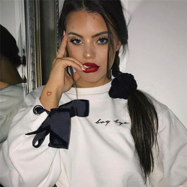 

women's hoodies & sweatshirts fashion solid harajuku basic sweatshirt women 2021 autumn loose o-neck long sleeve stretch crop pullovers, Black