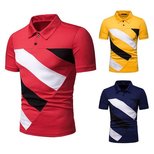 

men's polos shirt summer leisure bump color t-shirt lapel half sleeve breathable loose movement with short sleeves, White;black