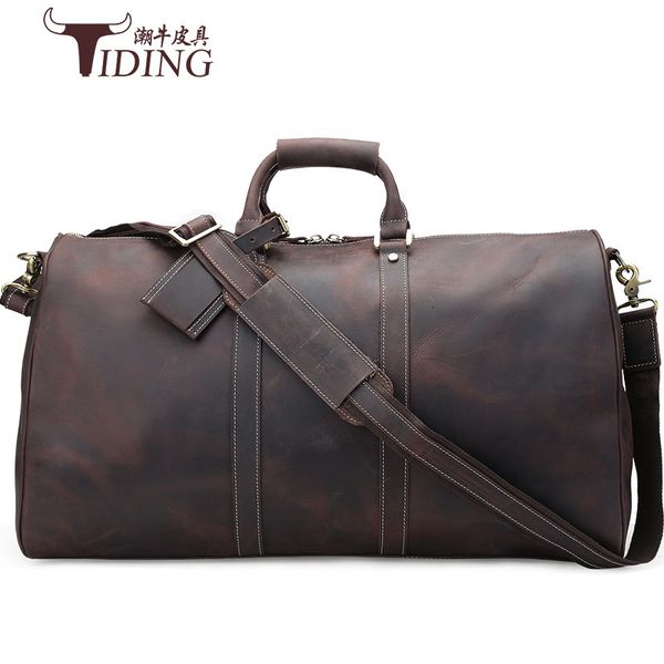 

crazy horse leather men's hand messenger travel bag large capacity luggage leather 1151