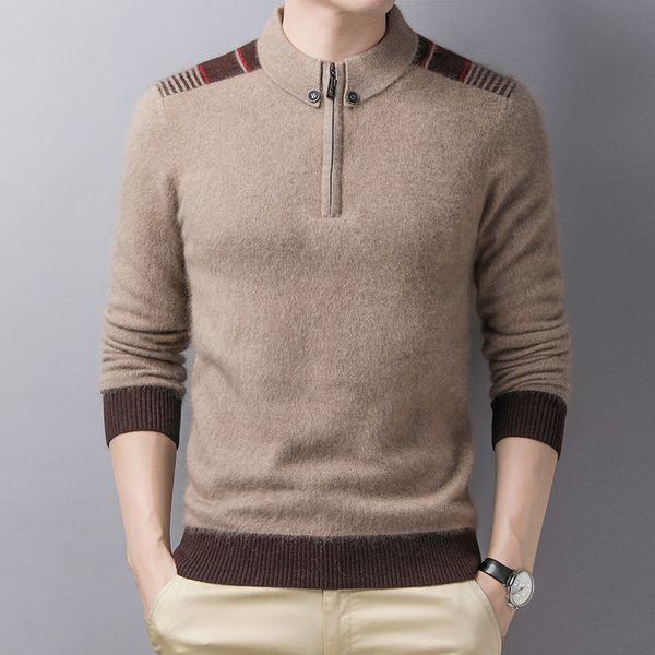 

autumn winter thickened warm middle-aged and young men's simple quality sweater, Black
