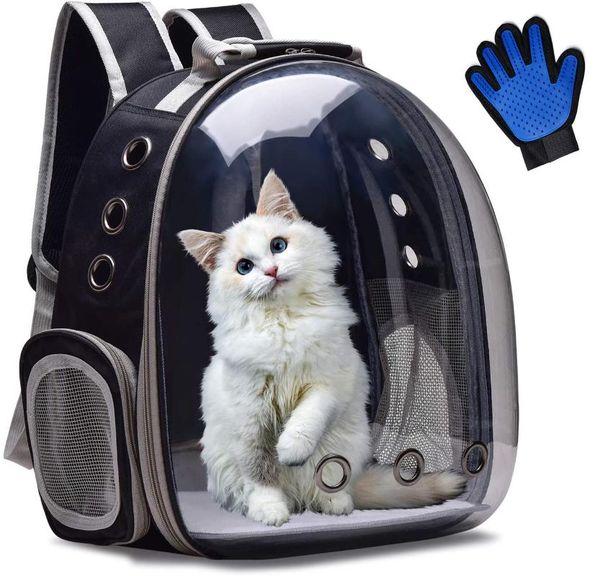 

cat carrier backpack breathable transparent puppy dog bubble bag space pet transport carrying with brush glove carriers,crates & houses