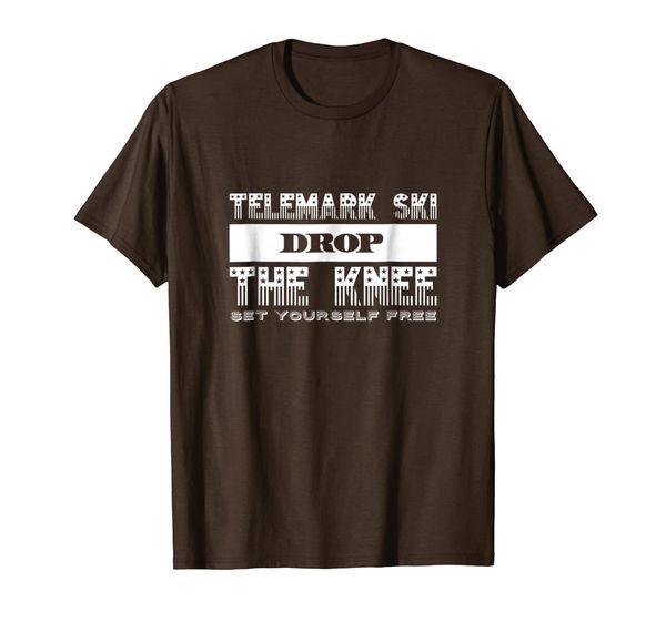 

telemark t-shirt for someone who loves to drop the knee, White;black