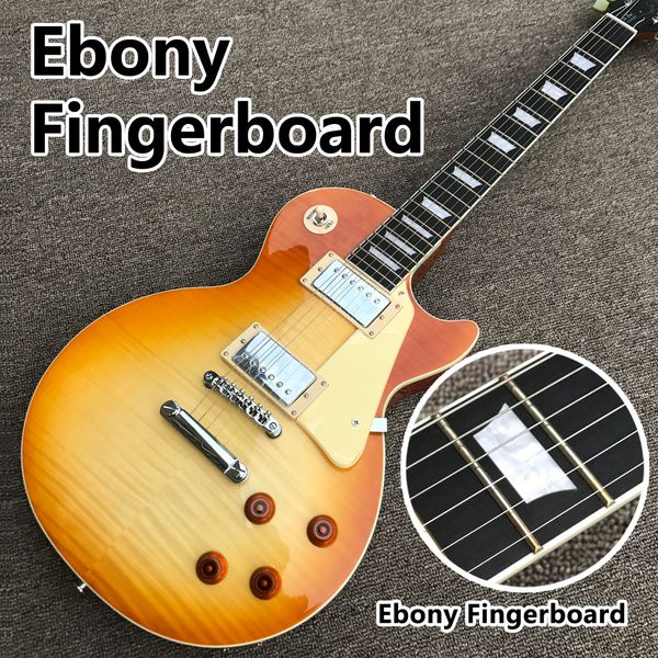 2021 Новый стиль Высокое Качество Электрическая гитара, Кленовый верх, Ebony Gameboard, Сплошной красного дерева Тело Гитара
