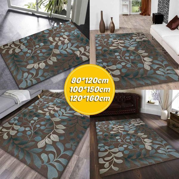 

carpets 3 sizes non-slip carpet fashion simple nordic style botanical leaf area rugs soft mat floors for home living-room kitchen decor