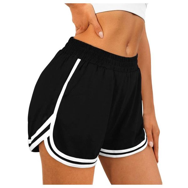 

yoga outfit plus size casual gym shorts women's sport athletic with pockets workout running summer spodenki damskie