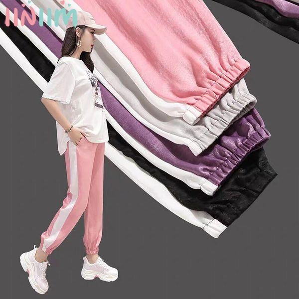 

maternity side stripe leggings casual harlan pants pregnancy high waist trousers adjustable belly women pregnant sportswear pant bottoms, White
