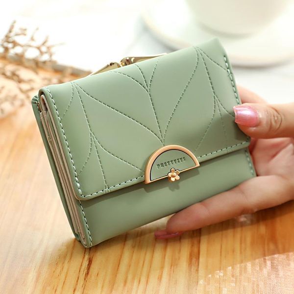 

brand wallets fashion women multi function small wallet purse short design three fold coin, Red;black